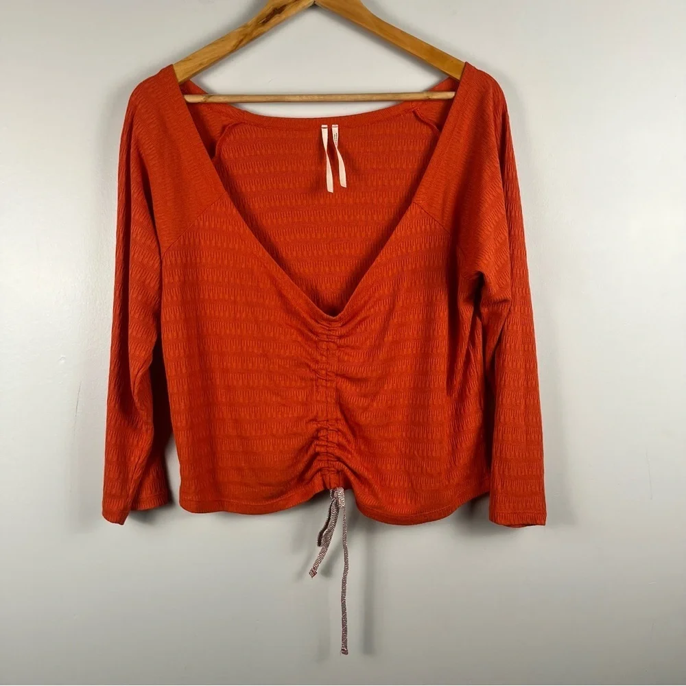 Anthropologie Sabrina Cinched Top size XL orange color